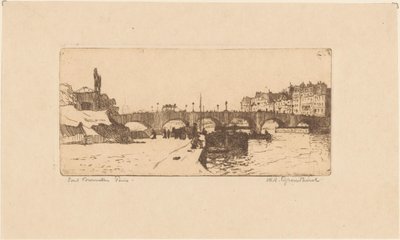 Pont de la Tournelle in Paris von Willem Adrianus Grondhout (signed by artist)