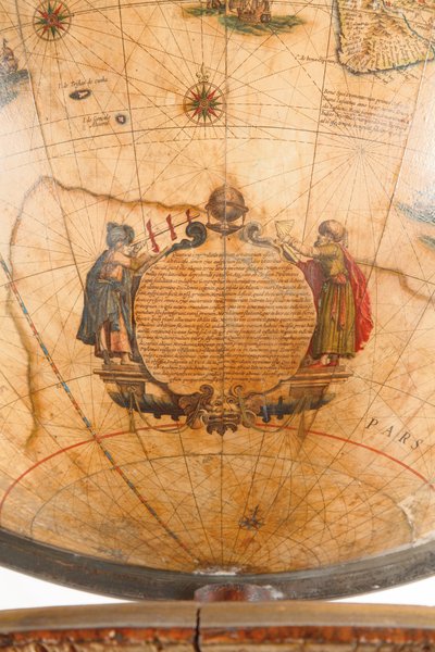 Großes Paar Bibliotheksgloben, der terrestrische 1645/48, der himmlische nach ca. 1630 von Willem Blaeu