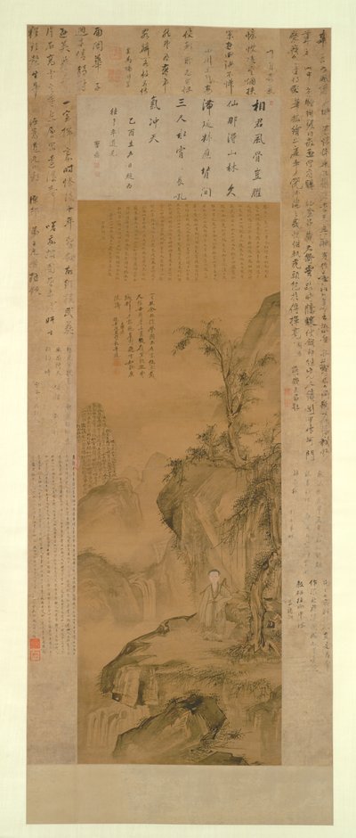 Geschichtete Gipfel und spritzender Wasserfall: Porträt von Hua Yan als junger Mann von Willem Pietersz Buytewech