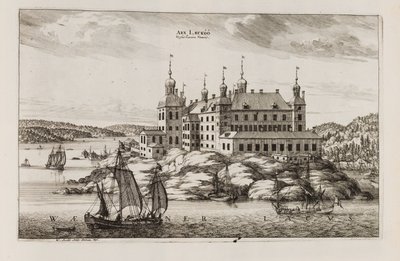 Läckö Schloss zur Vänerseite. aus "Suecia antiqua et hodierna" von Willem Swidde