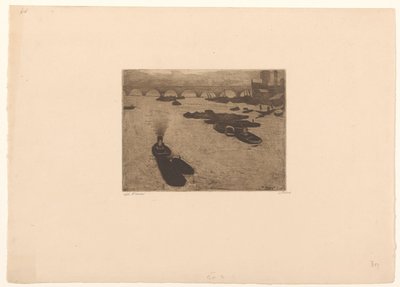 Boote auf der Themse in London von Willem Witsen (signed by artist)