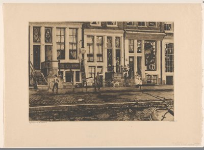 Ansicht der Häuser an der Oude Waal in Amsterdam von Willem Witsen (signed by artist)