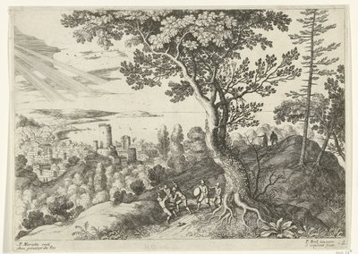 Reisender wird von Räubern angegriffen (Italienische Landschaften) von Willem van Nieulandt (II)