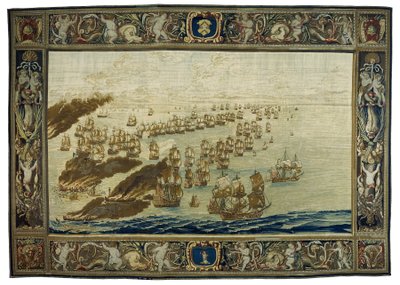 Der Mortlake-Wandteppich (Londoner Bezirk, England) zeigt das Feuer der 