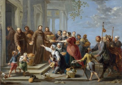 Der heilige Antonius von Padua verteilt Brot von Willem van the Elder Herp