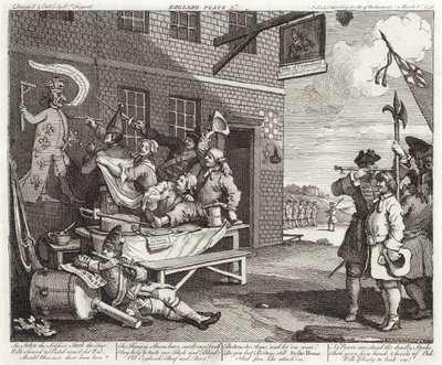Die Invasion - England - Platte 2 von William (after) Hogarth