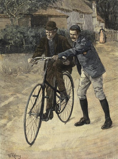 Learning the Old Dad. Gravur nach W. Raineys Aquarell. 1893. von William (after) Rainey