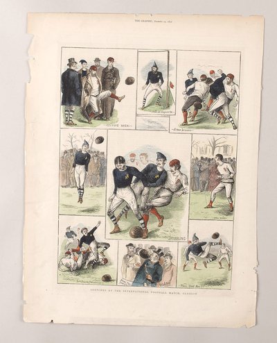 Skizzen beim internationalen Fußballspiel, Glasgow von William (after) Ralston
