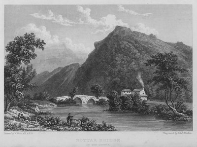 Nottar Bridge, am Lynher von William (after) Westall