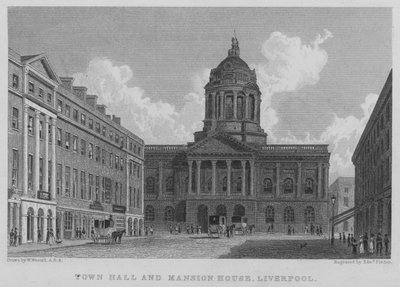 Rathaus und Mansion House, Liverpool von William (after) Westall