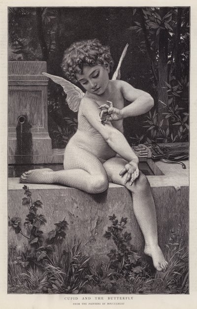 Amor und der Schmetterling von William Adolphe (after) Bouguereau