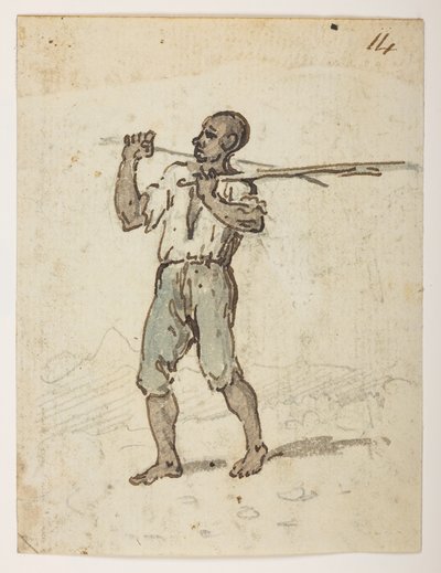 Einwohner von St. Jago aus einem Album von 372 Zeichnungen von Landschaften, Küstenlinien, Kostümen und Alltagsleben während der Gesandtschaft von Lord Macartney an den Kaiser von China, zwischen 1792 und 1794 von William Alexander