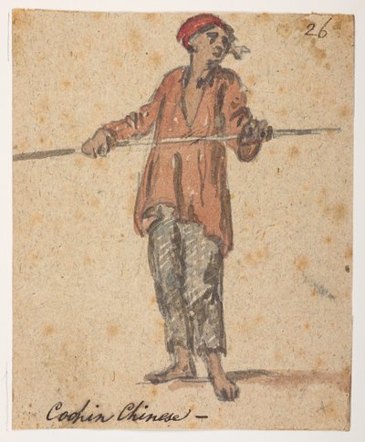 26 Cochin Chinese, aus einem Album von 372 Zeichnungen von Landschaften, Küstenlinien, Kostümen und Alltagsleben während der Lord Macartney-Botschaft an den Kaiser von China, zwischen 1792 und 1794 von William Alexander