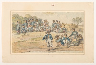 Studien von Chinesen, aus einem Album von 372 Zeichnungen von Landschaften, Küstenlinien, Kostümen und Alltagsleben während der Botschaft von Lord Macartney an den Kaiser von China, zwischen 1792 und 1794 von William Alexander