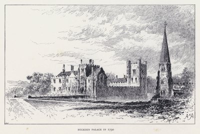 Buckden Palace im Jahr 1790 (Stich) von William Alexander Ansted
