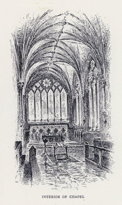 Innenansicht der Kapelle (Stich) von William Alexander Ansted