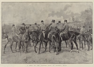 Ein Treffen der Grafton-Jagd bei Astwell Mills von William Barnes Wollen