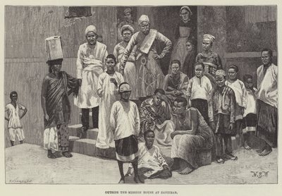 Vor dem Missionshaus in Sansibar von William Barnes Wollen