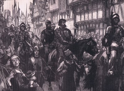 Wallace auf dem Weg zur Westminster Hall, 1304 n. Chr. von William Barnes Wollen