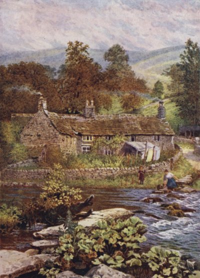 Altes Cottage am Wye, Monsal Dale von William Biscombe Gardner