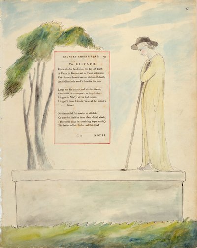 Ein Hirte liest den Epitaph, aus Elegie geschrieben auf einem Kirchhof, aus 