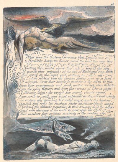 Amerika. Eine Prophezeiung, Platte 15, Zu welcher Zeit die dreizehn Gouverneure.... von William Blake