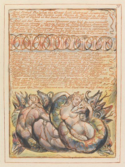 Und Rahab Babylon die Große (Platte 75) von William Blake