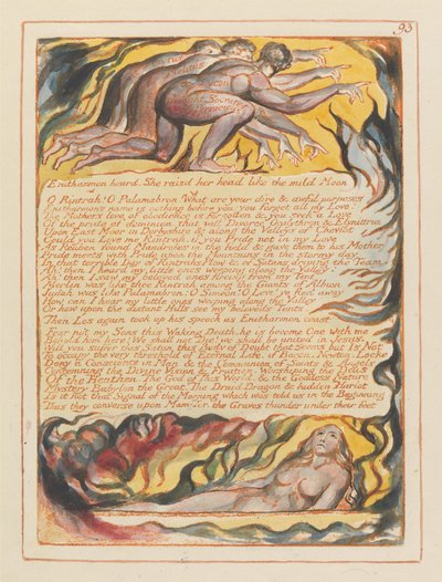 "Enitharmon hörte. Sie hob ihren Kopf wie der milde Mond..." (Platte 93) von William Blake
