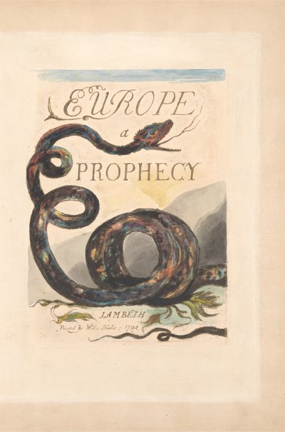 Europa. Eine Prophezeiung, Platte 2, Titelseite von William Blake