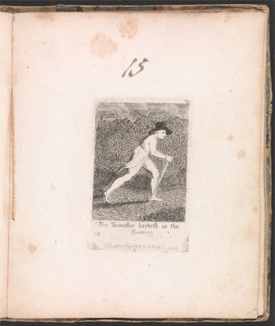 Für Kinder. Die Tore des Paradieses, Tafel 16, Der Reisende eilt am Abend von William Blake