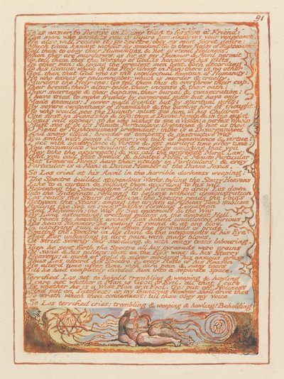 "Es ist leichter, einem Feind zu vergeben..." (Tafel 91) von William Blake