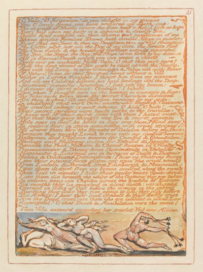 O Vala! O Jerusalem! erfreut ihr euch an meinen Klagen... (Platte 21) von William Blake