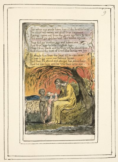 Der kleine schwarze Junge (Fortsetzung): Platte 9 aus Songs of Innocence and of Experience (Kopie R) um 1802-08 von William Blake
