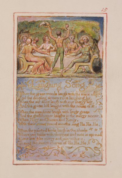 Lied des Lachens: Platte 15 aus Songs of Innocence and of Experience (Kopie AA) ca. 1815-26 von William Blake