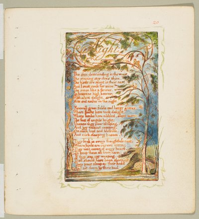 Songs of Innocence and of Experience: Night, ca. 1825 von William Blake