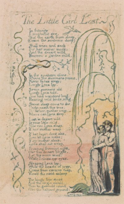 Lieder der Unschuld und Erfahrung, Tafel 20, Das kleine Mädchen verloren (Bentley 34) von William Blake