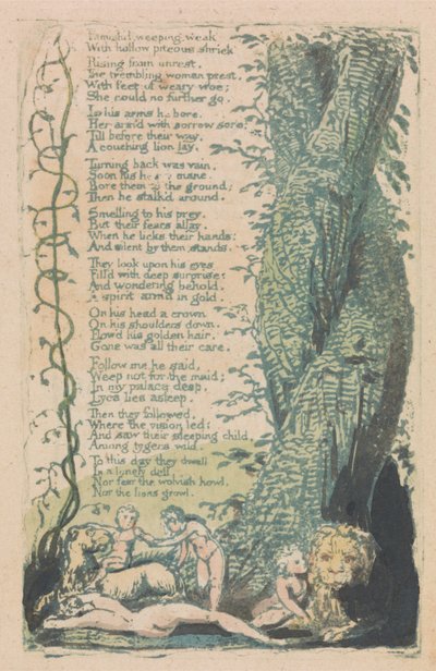 Lieder der Unschuld und Erfahrung, Tafel 22, Das kleine Mädchen gefunden (Bentley 36) von William Blake