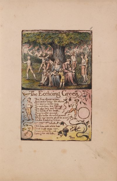 Lieder der Unschuld und der Erfahrung, Tafel 5, Das Echoing Green (Bentley 6) von William Blake