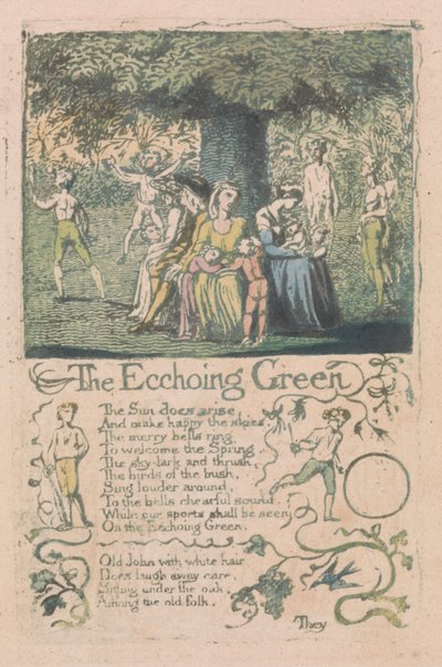 Lieder der Unschuld und Erfahrung, Platte 8, "Das Echoing Green" (Bentley 6) von William Blake