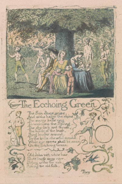 Lieder der Unschuld und Erfahrung, Tafel 8, Das Echoing Green (Bentley 6) von William Blake