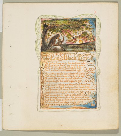 Lieder der Unschuld und der Erfahrung: Der kleine schwarze Junge, ca. 1825 von William Blake