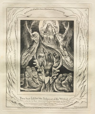 Das Buch Hiob: Pl. 16, Du hast das Urteil der Gottlosen erfüllt von William Blake