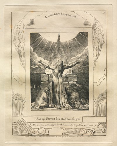 Das Buch Hiob: Pl. 18, Und mein Knecht Hiob wird für euch beten, 1825 von William Blake