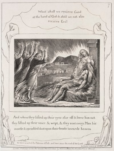 Das Buch Hiob: Pl. 7, Und als sie ihre Augen erhoben von William Blake