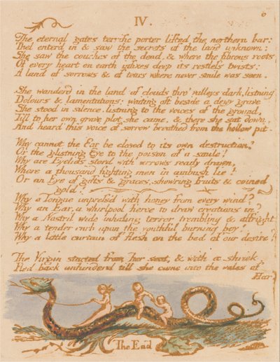 Das Buch von Thel, Platte 8 von William Blake