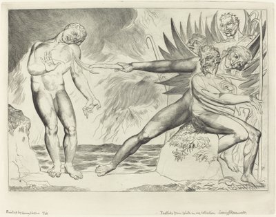Der Kreis der korrupten Beamten, die Teufel quälen Ciampolo von William Blake