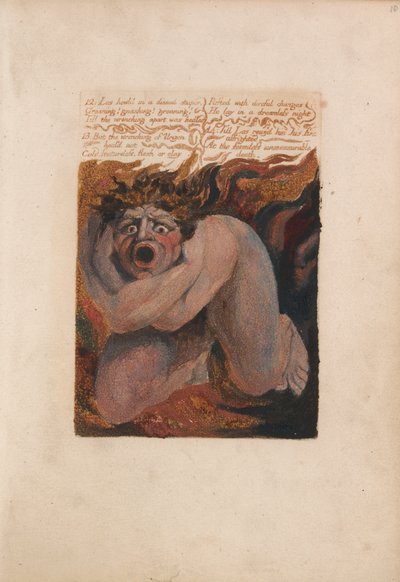 Das erste Buch von Urizen, Tafel 10, 12- Los heulte in einer düsteren Betäubung.... (Bentley 7) von William Blake