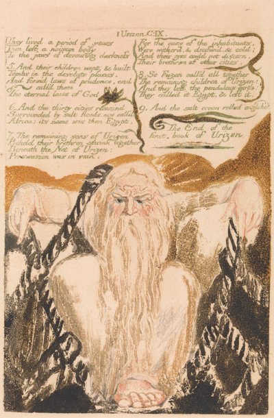 Das Erste Buch Urizen, Tafel 25, "Sie lebten eine Zeit lang . . . ." (Bentley 28) von William Blake