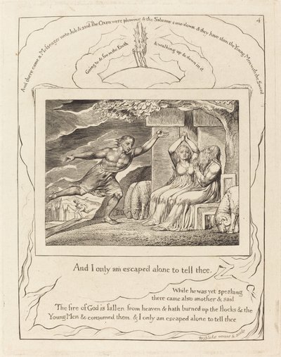 Die Boten berichten Hiob von seinen Unglücken von William Blake