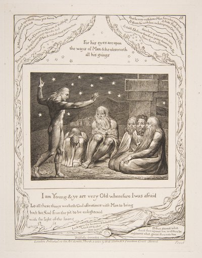 Der Zorn des Elihu, aus Illustrationen zum Buch Hiob von William Blake